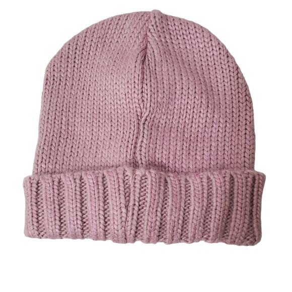 DKNY | Girl's Shimmer Pink Knit Foldover Hat - Picture 2 of 6